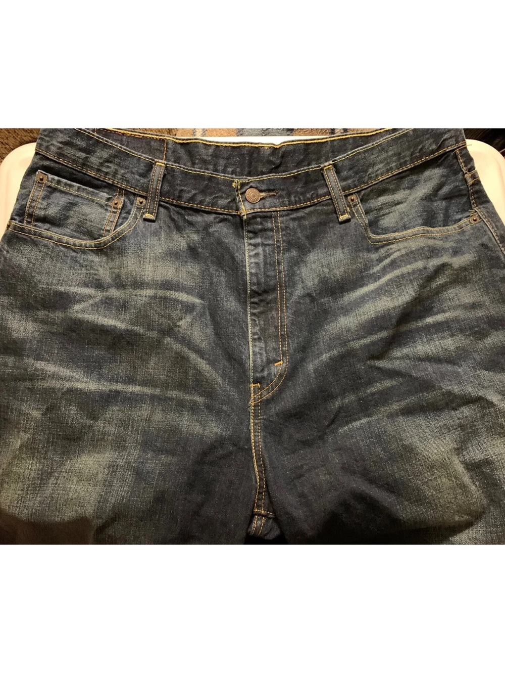 Levis 569 Loose Fit Mens Sz 36 Straight Denim Jeans Shorts Wash Blue - Picture 5 of 7